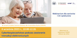 Plakat informacyjny dot. szkolenia dla seniorów w sprawie cyberbezpieczeństwa 