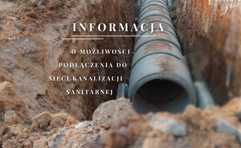 Grafika informacyjna. Widoczne napisy i rura kanalizacyjna 