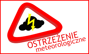 Grafika z napisem ostrzeżenie meteorologiczne 