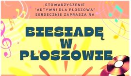 Plansza z napisem Biesiada w Płoszowie 