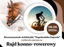 Plakat informacyjny - widoczne konie 