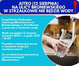 Plakat informacyjny dot. braku wody