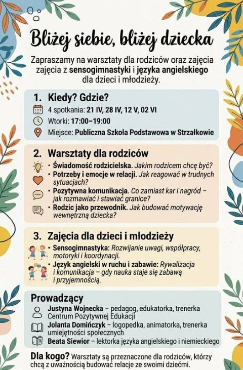 Kolorowy plakat informacyjny