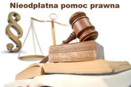Paragraf, napis nieodpłatna pomoc prawna 