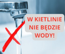Ulotka informująca o braku wody