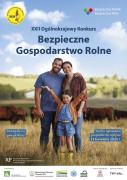 Kolorowy plakat. Widoczna kobieta, mężczyzna i dziecko 