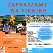 Kolorowe plakaty informujące o piknikach na świeżym powietrzu 