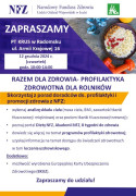Kolorowy plakat informujący o profilaktycznej akcji organizowanej przez KRUS