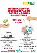 Plakat informujący o terminie zbiórki elektroodpadów na terenie Gminy Radomsko