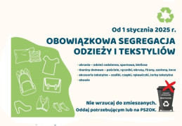 Plakat informacyjny dot. segregacji tekstyliów 