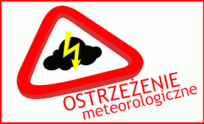 Grafika z napisem ostrzeżenie meteorologiczne 