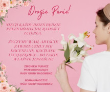 Różowa grafika z okazji Dnia Kobiet
