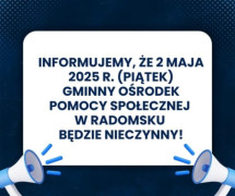 Plakat informujący o dniu wolnym od pracy 