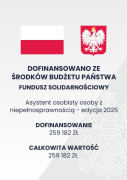 Plakat informujący o dofinansowaniu 