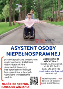 Plakat informacyjny dot. asystenta pomocy osoby niepełnosprawnej 