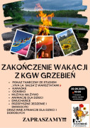 Kolorowy plakat informacyjny. Plakat dot. pikniku na Grzebieniu 