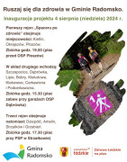 Plakat informujący o marszu Nordic Walking na terenach Gminy Radomsko