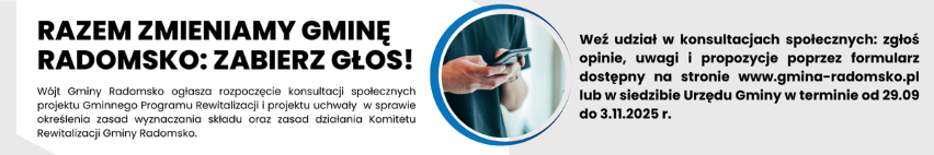 Baner zachęcający Mieszkańców do udziału w konsultacjach społecznych 