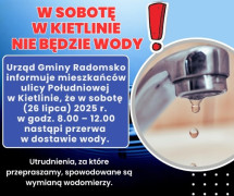 Kolorowa grafika informująca o braku wody