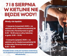 Plakat informacyjny dot. braku wody