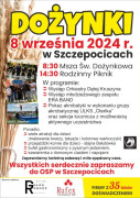 Kolorowy plakat informujący o dożynkach w Szczepocicach 