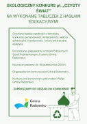 Plakat informujący o konkursie "Czysty Świat"