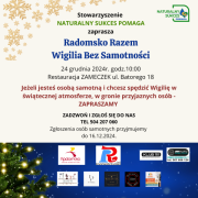 Plakat informacyjny - wigilia dla osób samotnych 