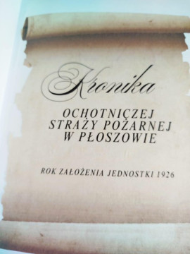 Archiwalna strona Kroniki Ochotniczej Straży Pożarnej w Płoszowie 