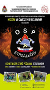 Plakat, na pierwszym planie logo OSP Strzałków