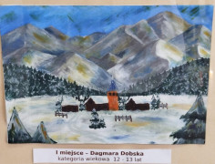 Praca konkursowa Dagmary Dobskiej. Widoczny górski krajobraz 