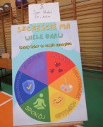 Plakat konkursowy. Widoczne kolorowe koło 