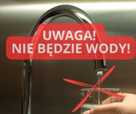 Grafika z napisem brak wody